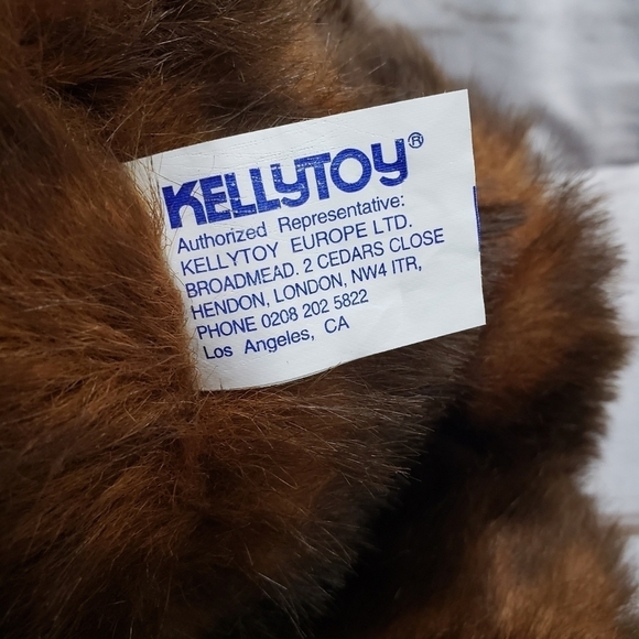 Kellytoy Europe Tip Dyed Teddy Bear Plaid Tie Plush Stuffed Animal 13 Inch 1997 - Picture 8 of 10